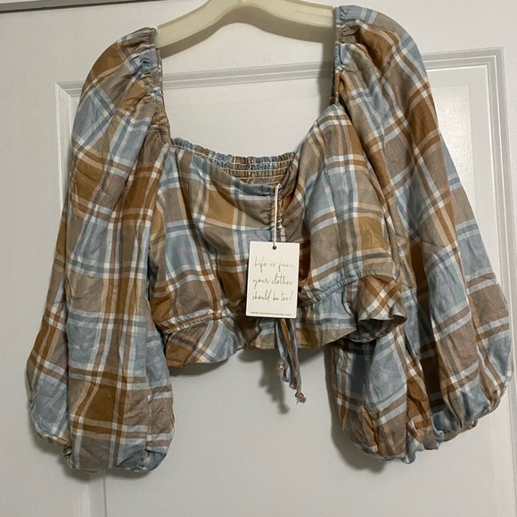 Show Me Your MuMu Tops - Mumu Jenna Plaid Blouse